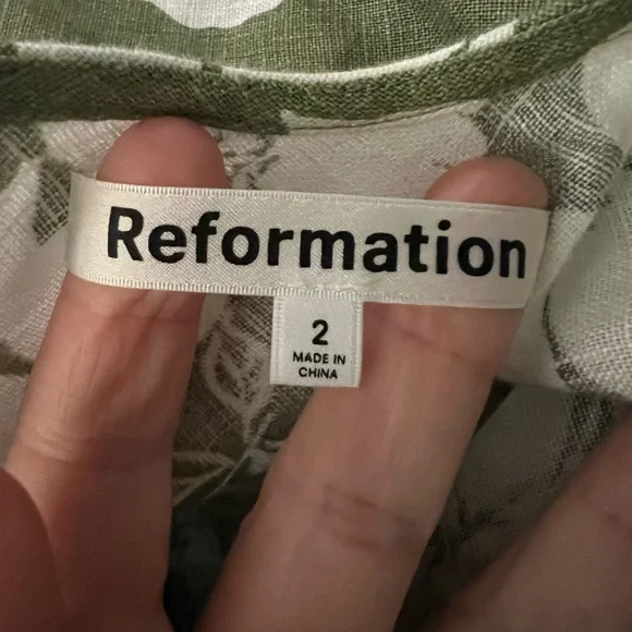 Reformation Floral Linen Casette Dress Women’s 2 - Picture 9 of 10